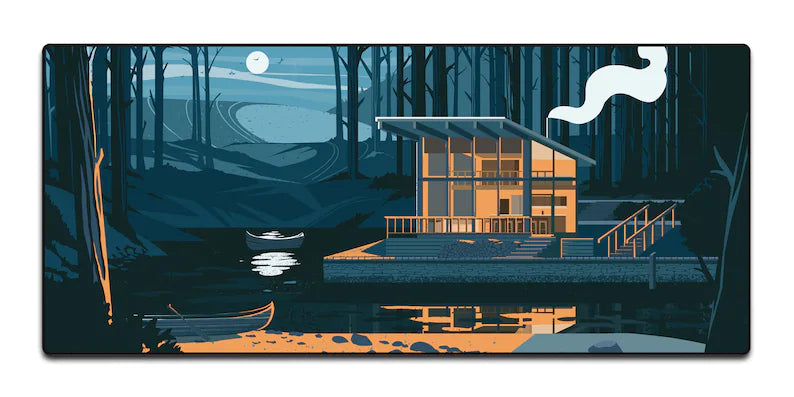 Moonlit Cabin XL Desk Mat